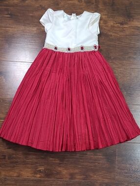 American Princess White Satin Dress Label Size 5 T